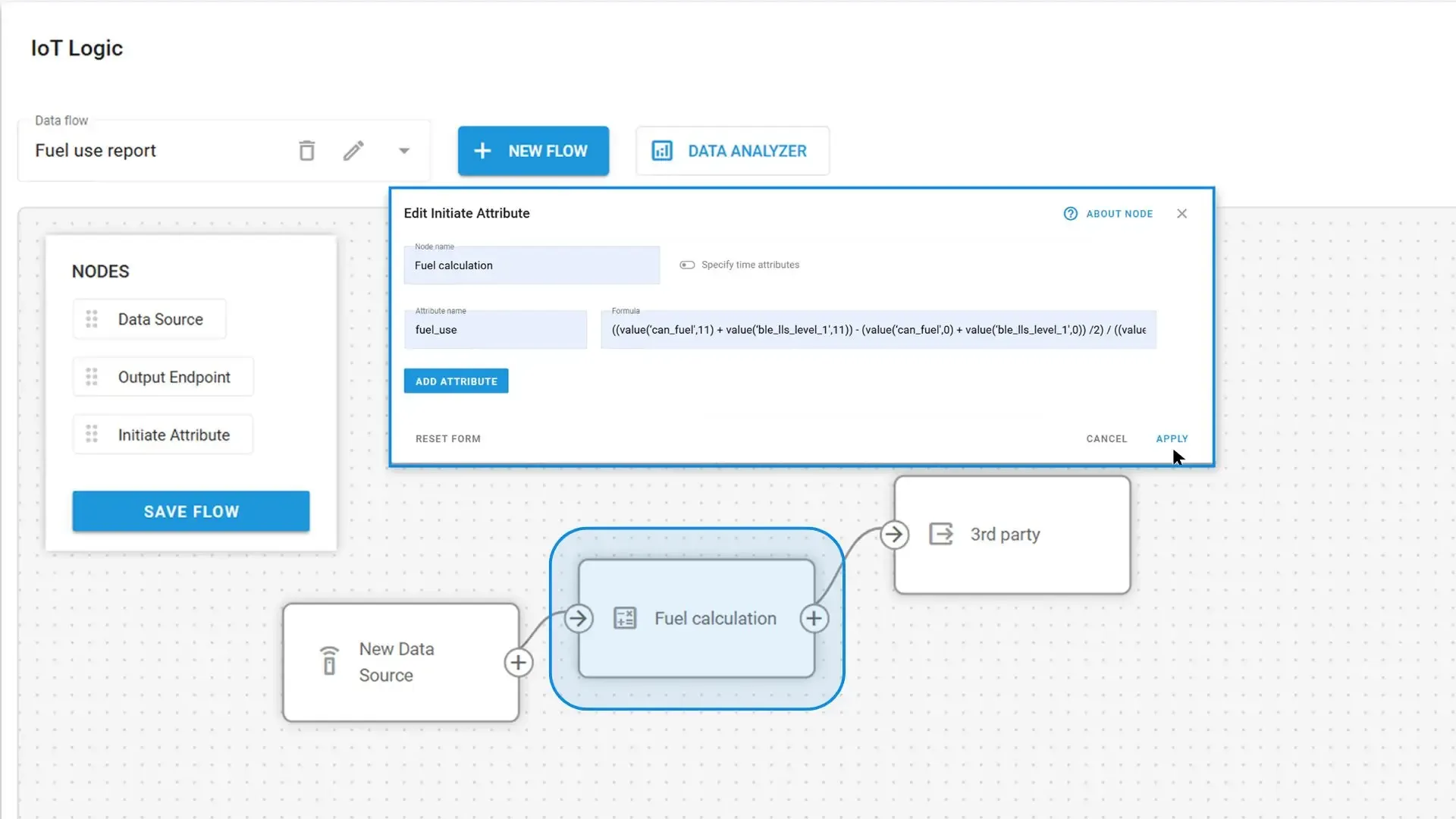 iot-logic-expression-language IoT Logic expression language in the Initial attribute node for data transformation