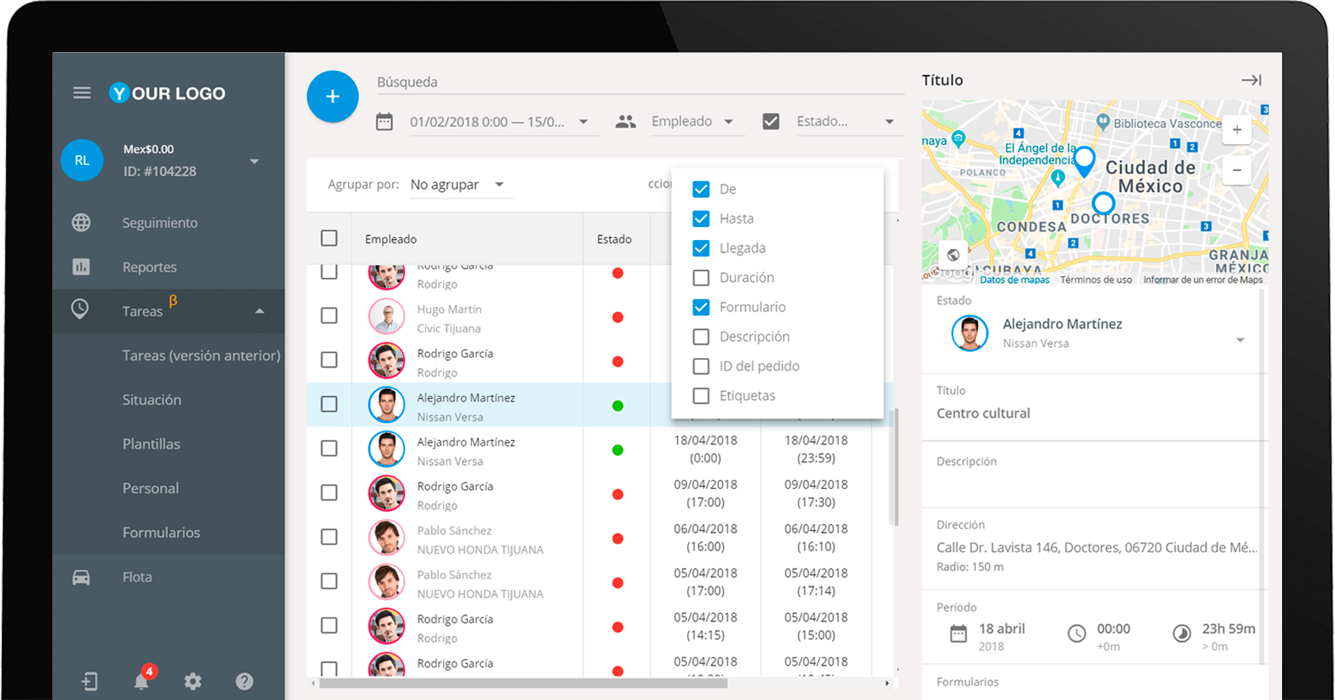 Tareas 2.0: disfruten de una interfaz más amigable para el monitoreo de empleados móviles