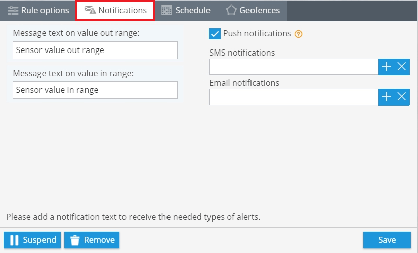 Notifications-setup