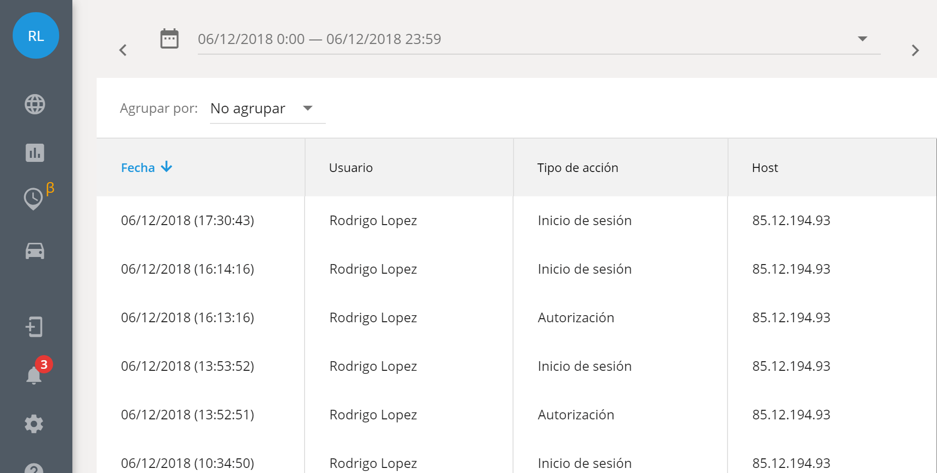 Registro de actividades: Mantenga un registro de las interacciones con su software de seguimiento GPS