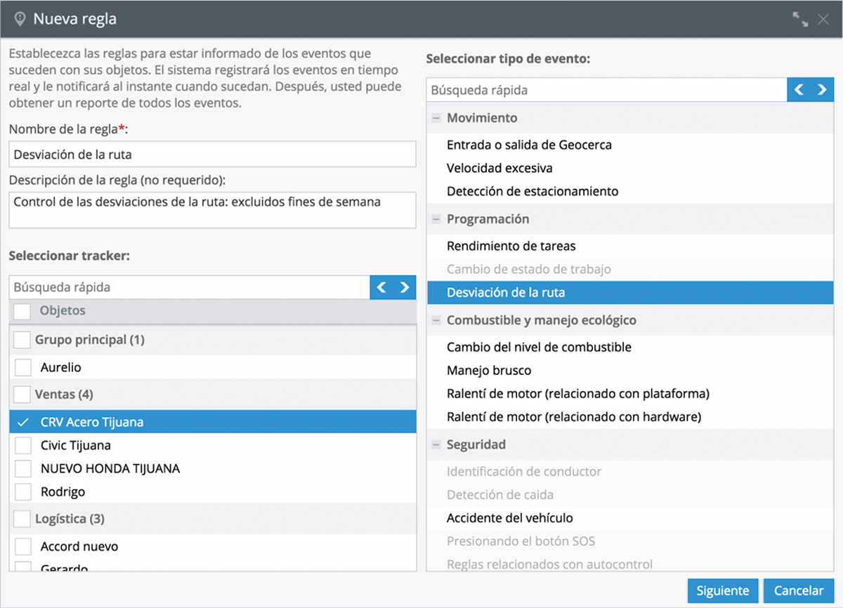 Notificaciones instantáneas - Nueva regla