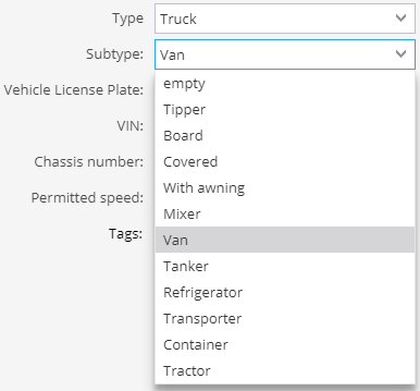 Navixy update: October 2017 The enlarged transport classification
