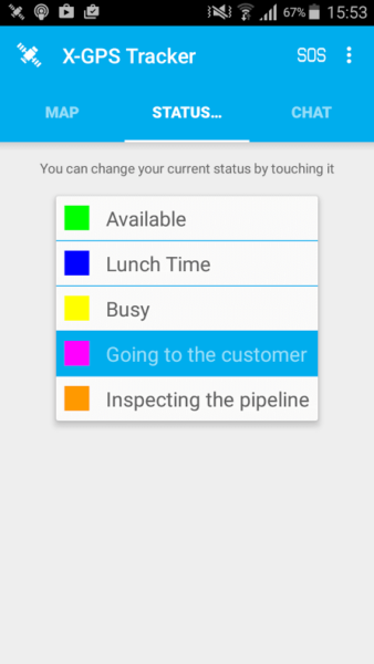 Status: New feature to manage the mobile workforce activity