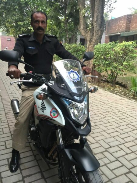 More than 500 police bikes and cars are equipped with these trackers in Lahore