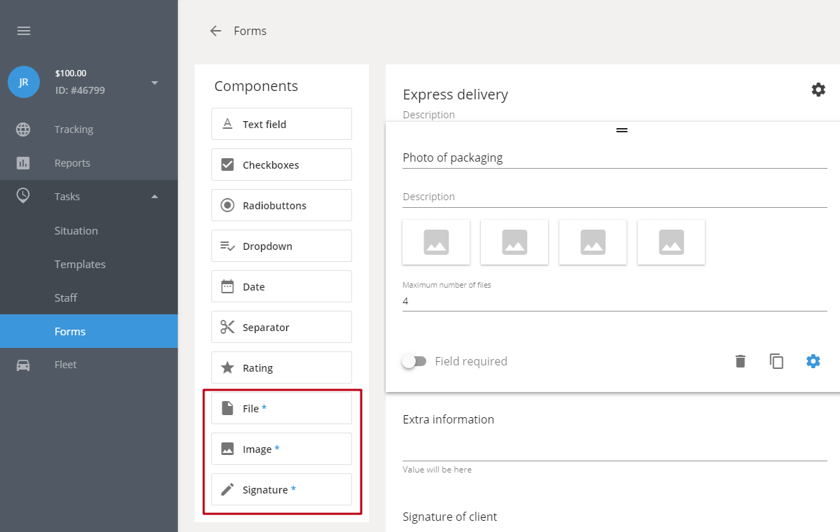 Navixy updates: January 2018 Send photos, files and electronic signatures