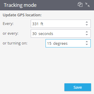 Remote control of tracking modes