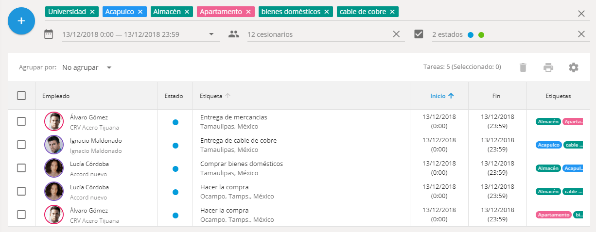 Buscar y filtrar tareas Buscar y filtrar tareas