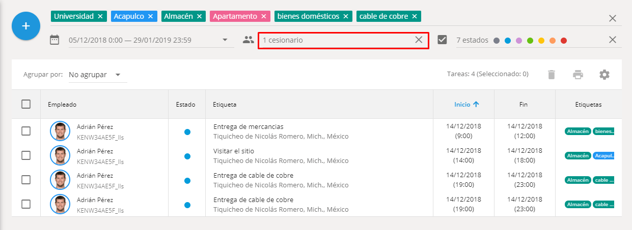 Buscar y filtrar tareas Buscar y filtrar tareas
