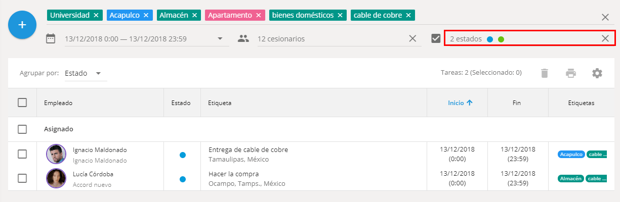 Buscar y filtrar tareas Buscar y filtrar tareas