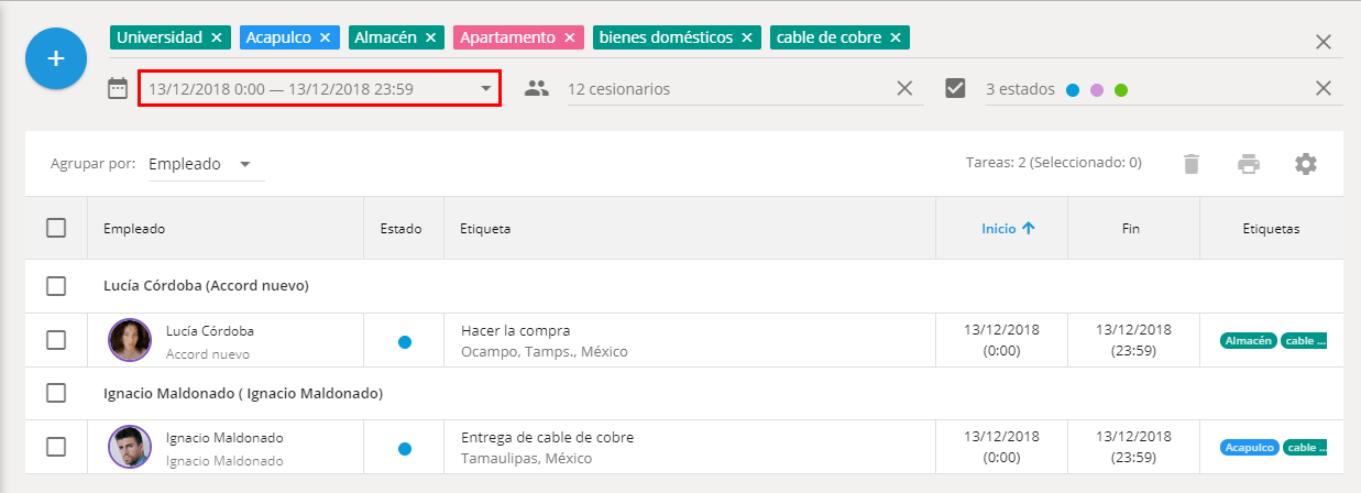 Buscar y filtrar tareas Buscar y filtrar tareas