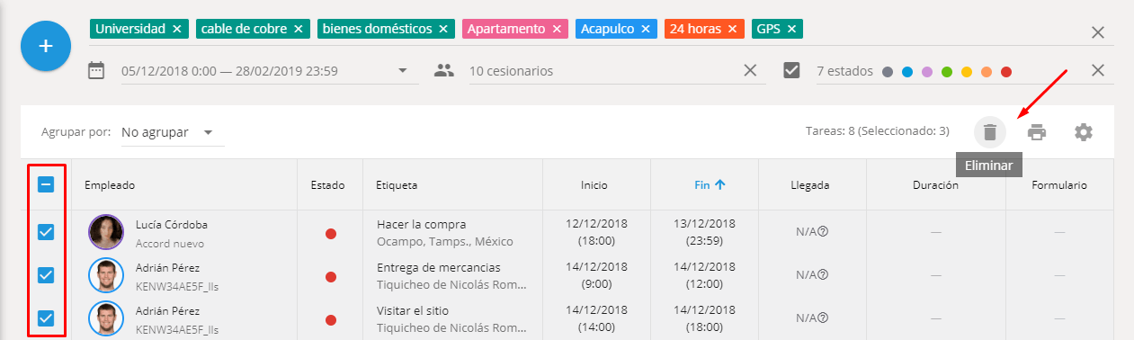 Editar y borrar tareas Editar y borrar tareas