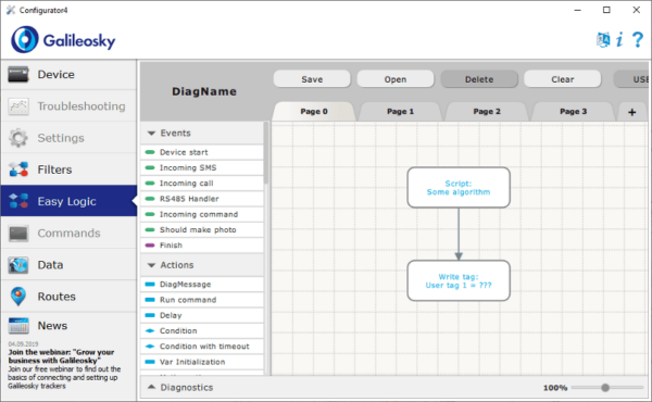 Data transfer in Galileosky user tags