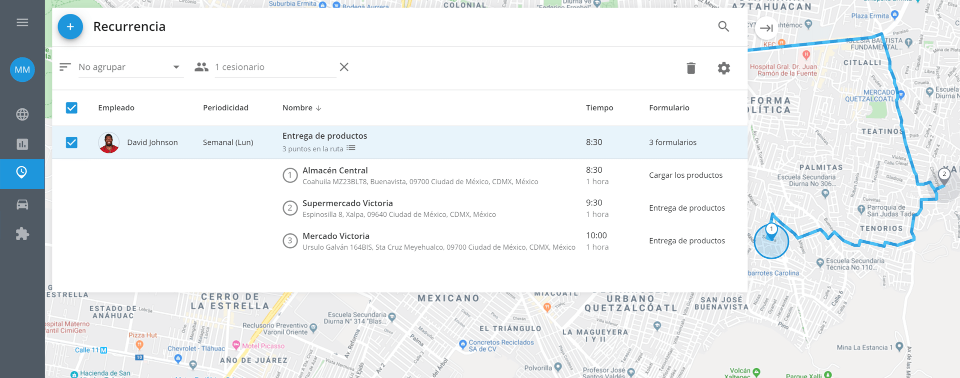 Automatización de rutas recurrentes: nueva característica para una planificación efectiva