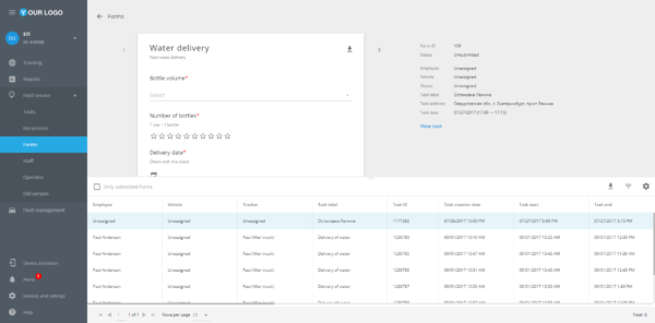 View completed forms