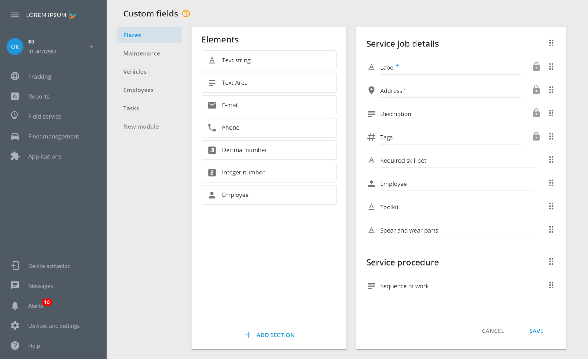 custom fields