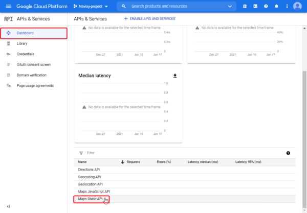 Create Google API keys