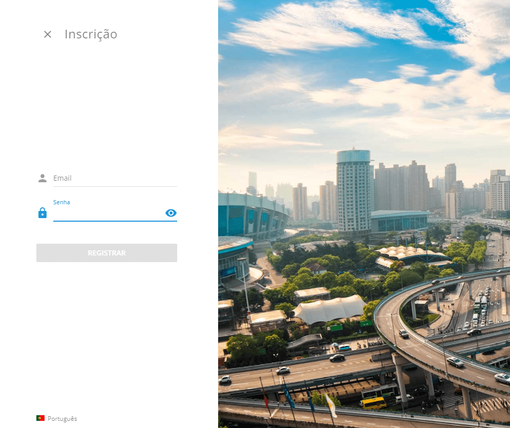Criando uma conta registerpt
