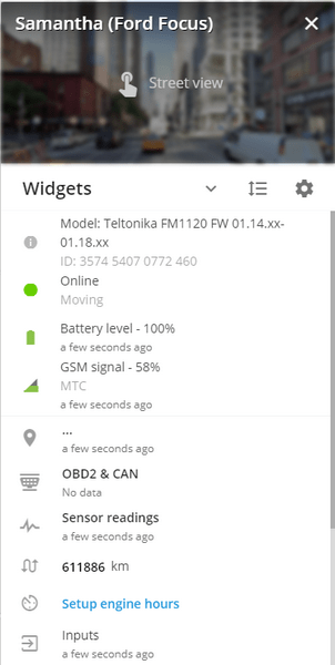 Device info and widgets