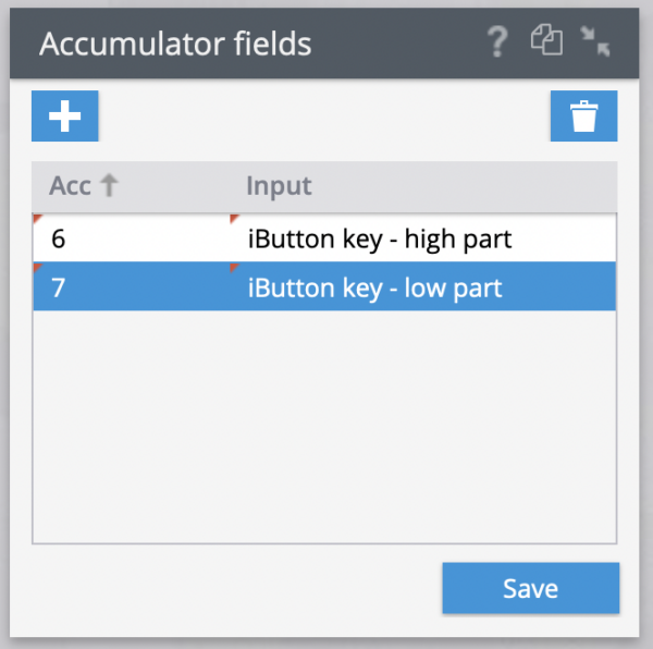 CalAmp accumulator fields