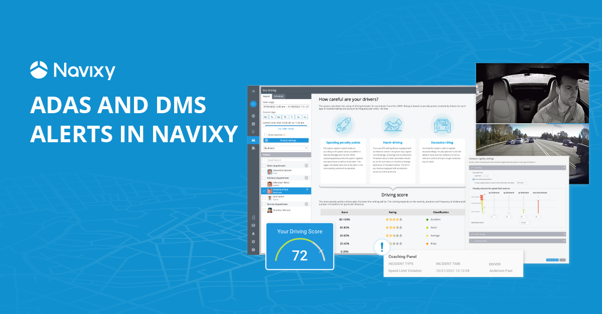 Coach safer drivers with ADAS and DMS
