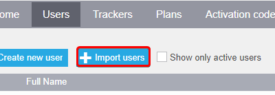 import users panel