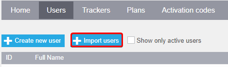 import users panel