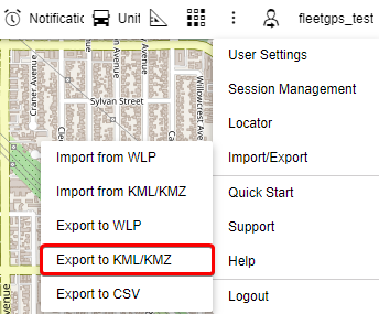 export kml/kmz