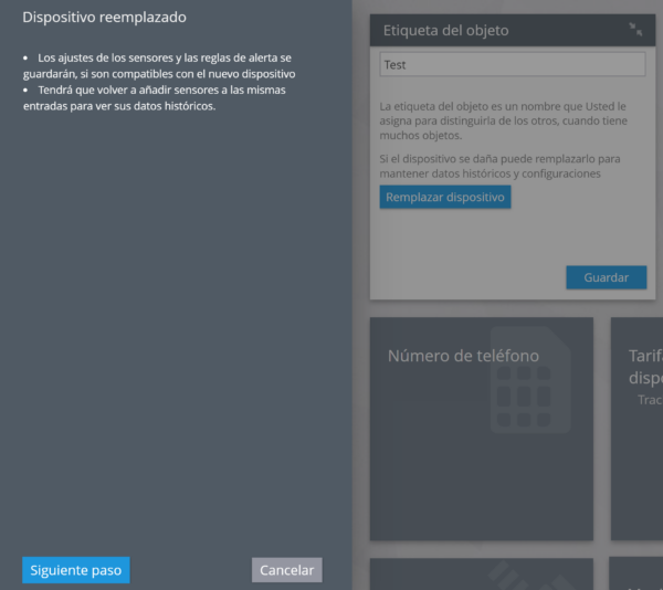 Sustitución de dispositivos