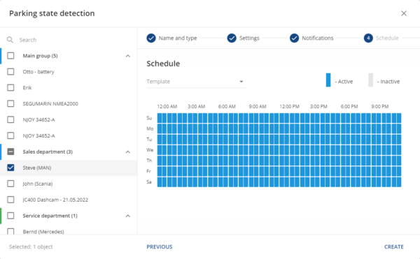 Create rule rules-creation-schedule