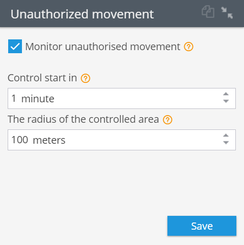 Use unauthorized movement alerts to detect towing