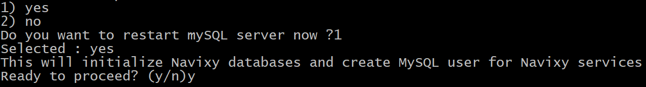 Automatic installation initialize Navixy DB