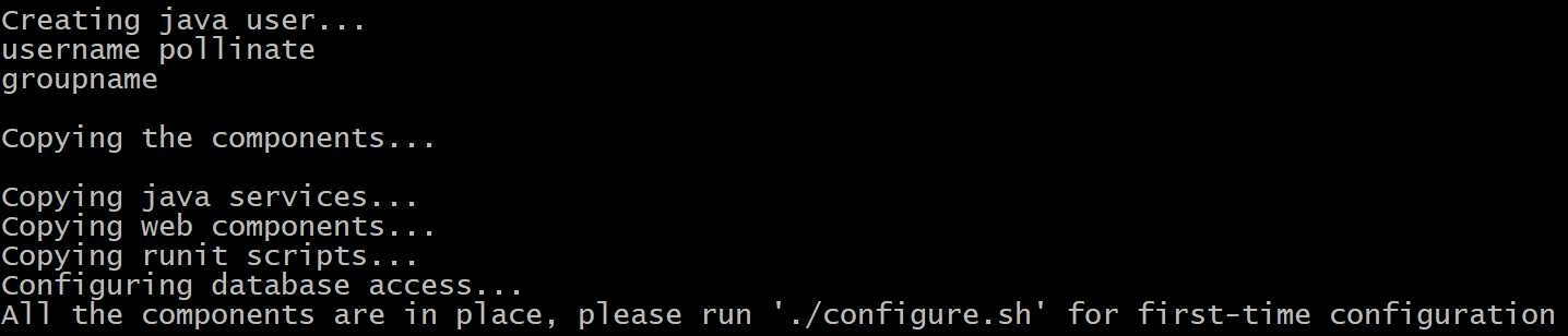 Automatic installation Services configuration