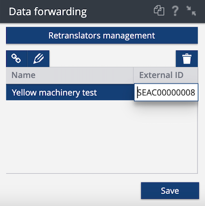 Yellow machinery data forwarding in Navixy