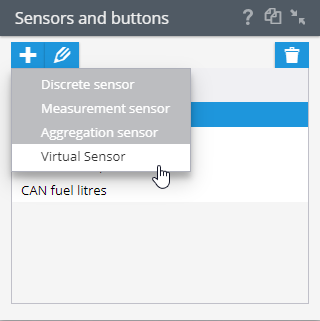 Virtual sensor adding in sensors and buttons portlet.
