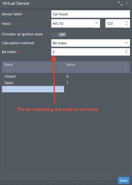 Configuration for reading a specific bit