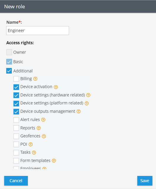 Access rights Access rights