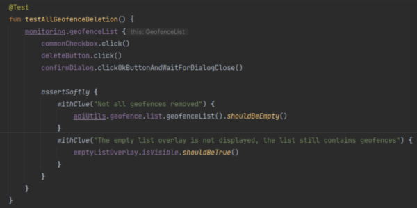 Delete geofence test – a neat and clean structure