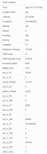 Converted Air Console data