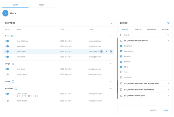 Managing users in Navixy