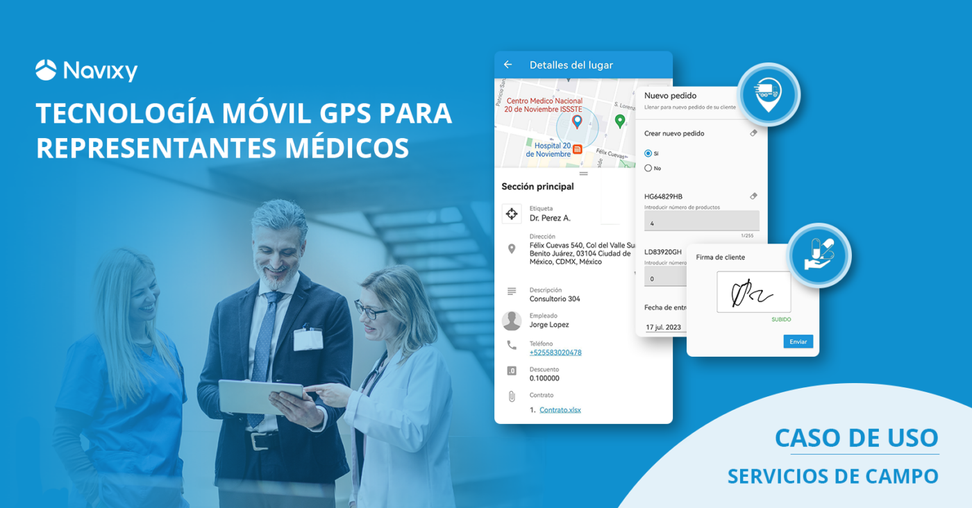 Tecnología móvil GPS para representantes médicos