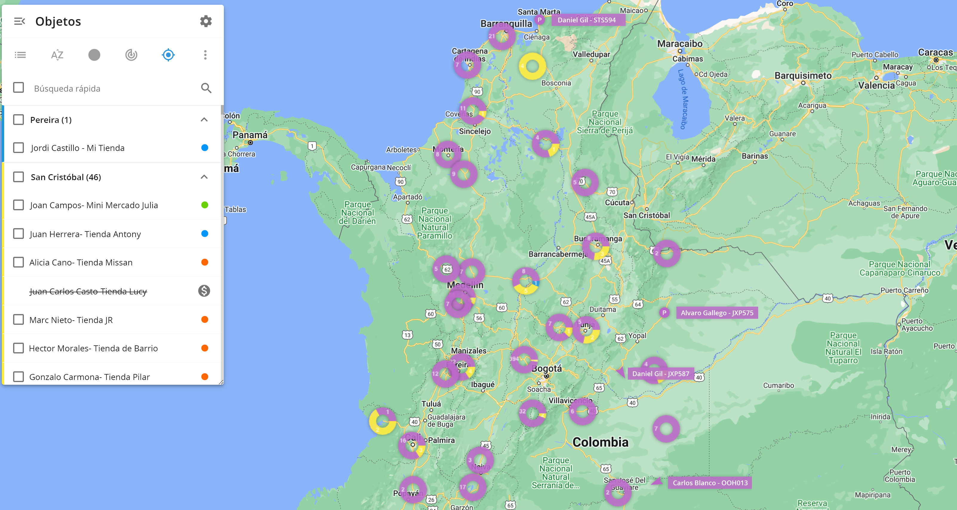 Mapa de ubicación GPS en tiempo real