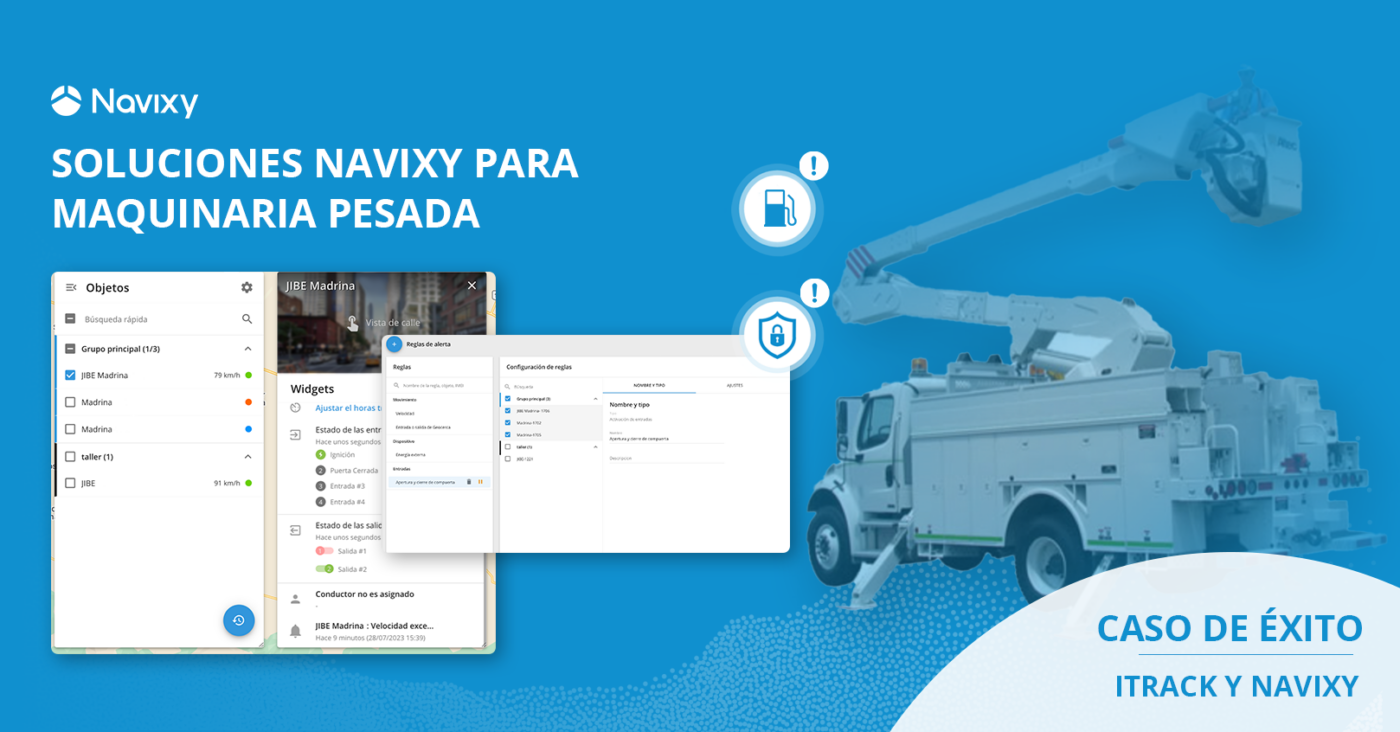 Soluciones de Navixy para proyectos de telemática para maquinaria pesada