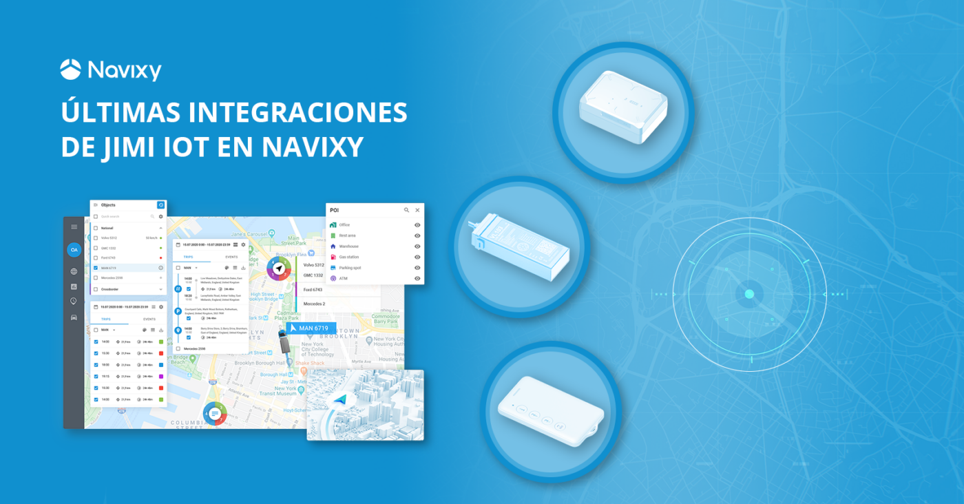 Dispositivos Jimi IoT: nuevas integraciones en Navixy para rastreo personal, de activos, y vehículos