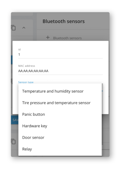 Choose BLE sensor type