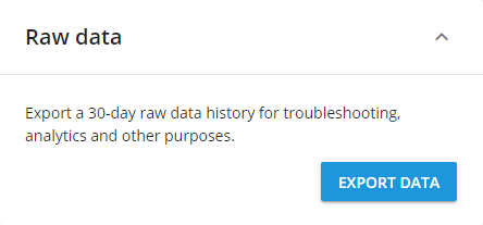 Raw data export tool