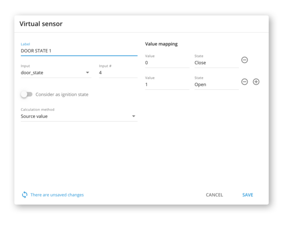 BLE virtual sensor in Navixy