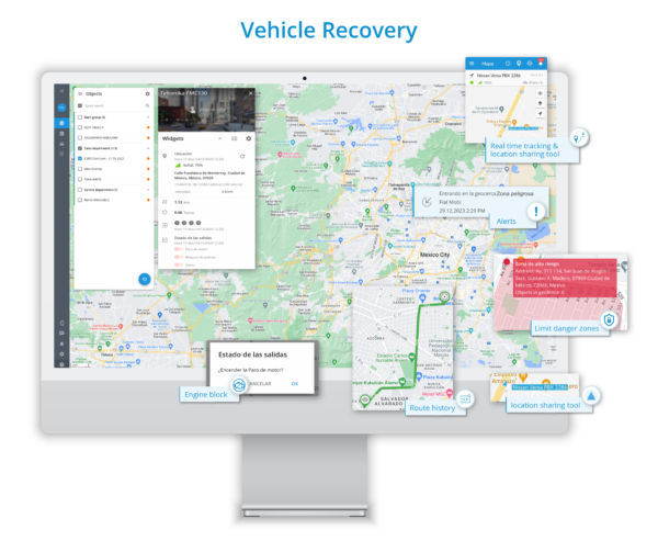 Vehicle recovery features in Navixy