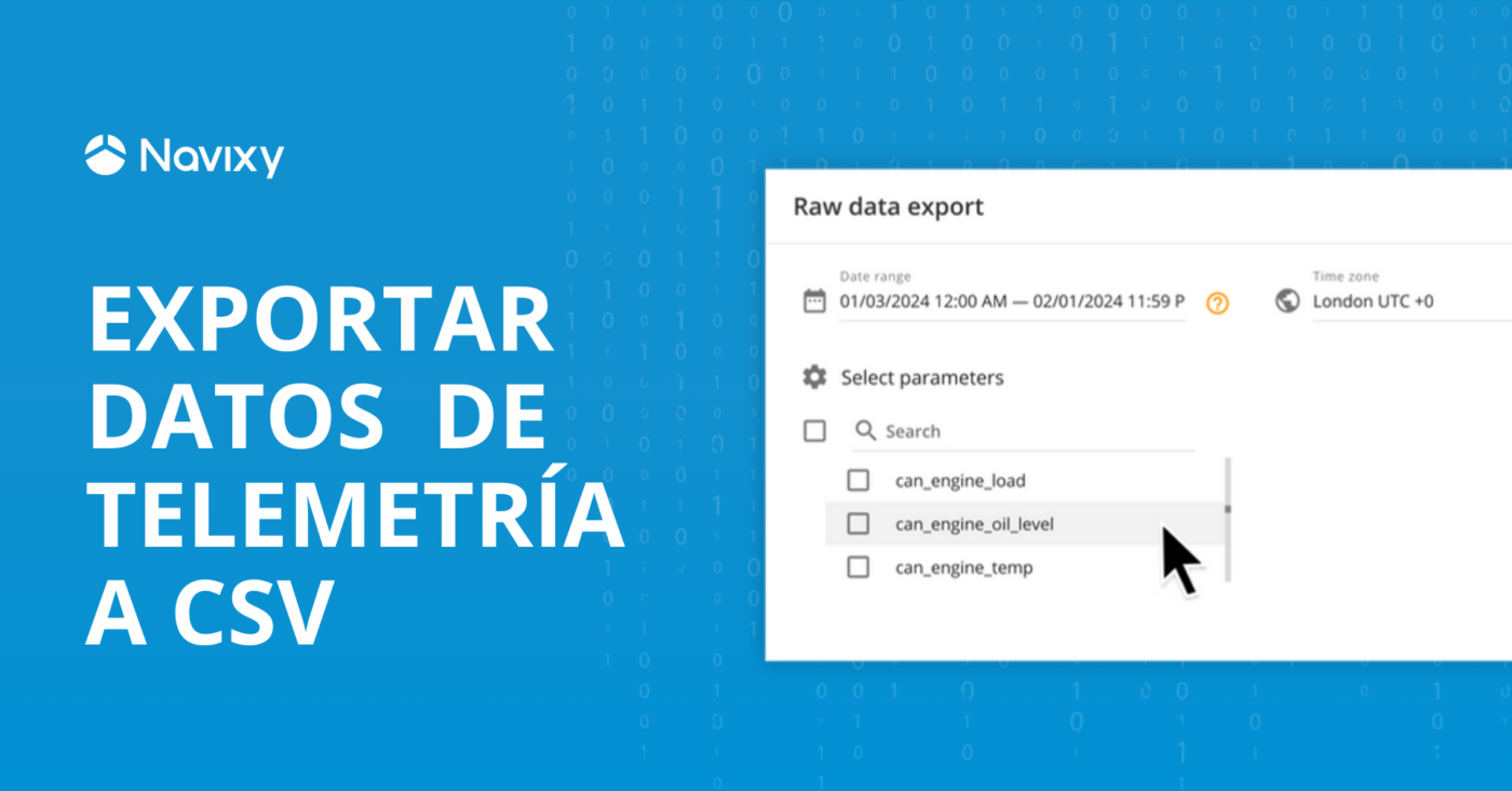 Exportar datos telemáticos en bruto a un archivo CSV