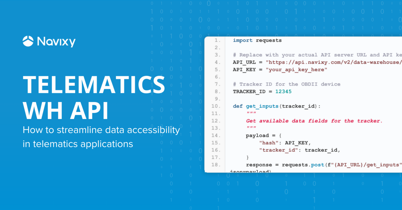 Access raw telematics data via API
