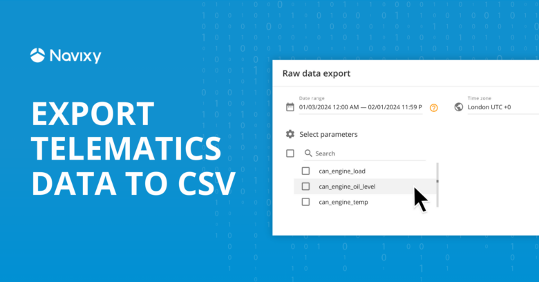 Export raw telematics data to a CSV file